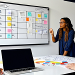** A brainstorming session in a modern office. Diverse team members collaborate, generating innovative ideas, with a whiteboard full of notes and diagrams in the background. Emphasis on creativity and collaboration.

**