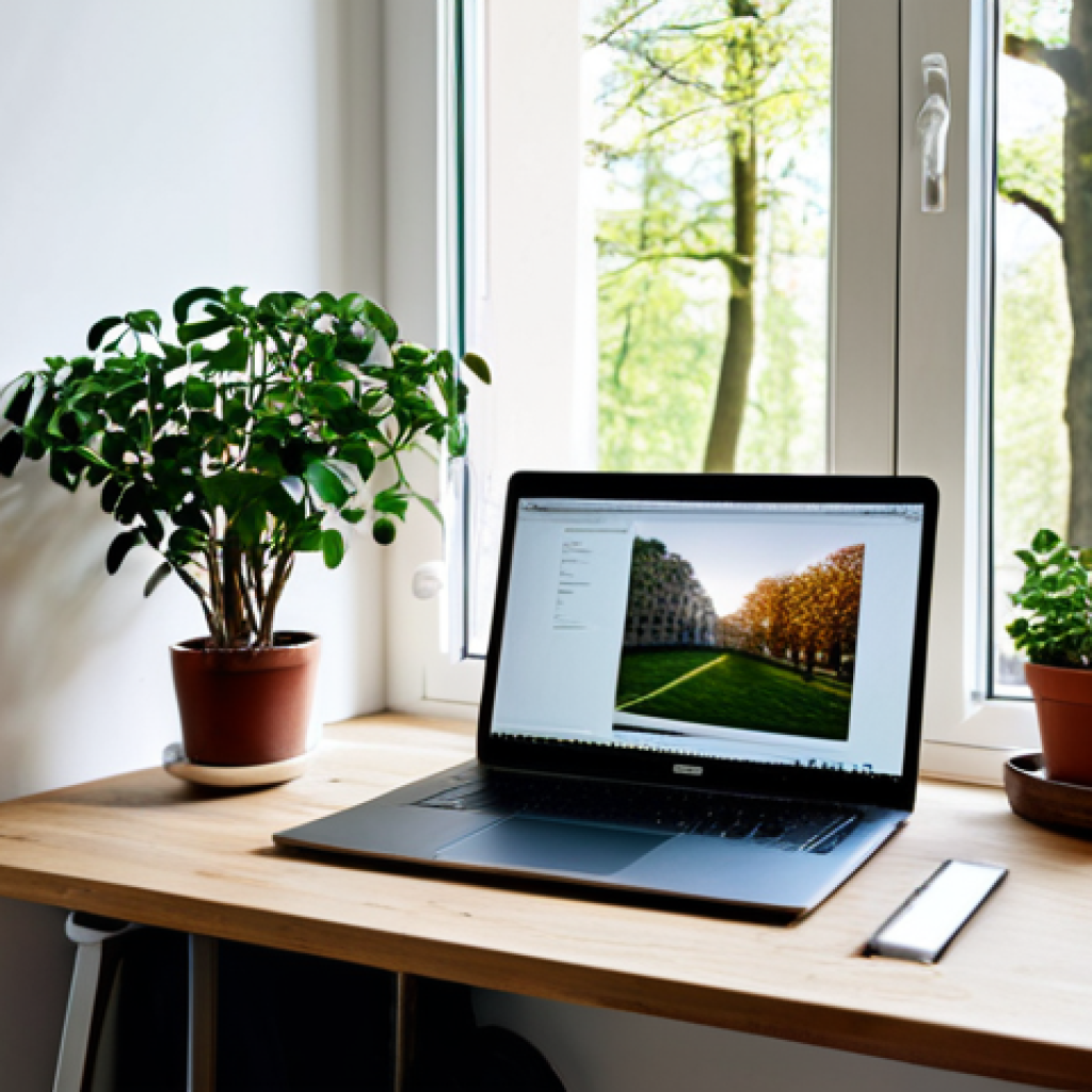 **

"A well-organized and inspiring workspace in Berlin, Germany. Desk is clean with a laptop, notebook, and a cup of coffee. Natural light streaming through a window overlooking a park. A small indoor plant adds a touch of nature. The overall atmosphere is calming and conducive to creative thinking. fully clothed, appropriate content, safe for work, professional, perfect anatomy, natural proportions, high quality"

**