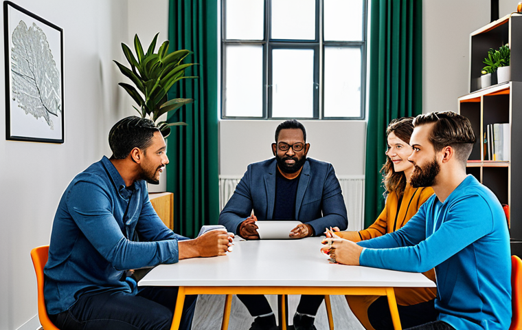 **

"A group of diverse entrepreneurs brainstorming ideas for a sustainable business venture in a modern co-working space, fully clothed, appropriate attire, safe for work, perfect anatomy, natural proportions, professional photography, family-friendly, eco-conscious design elements in the background."

**