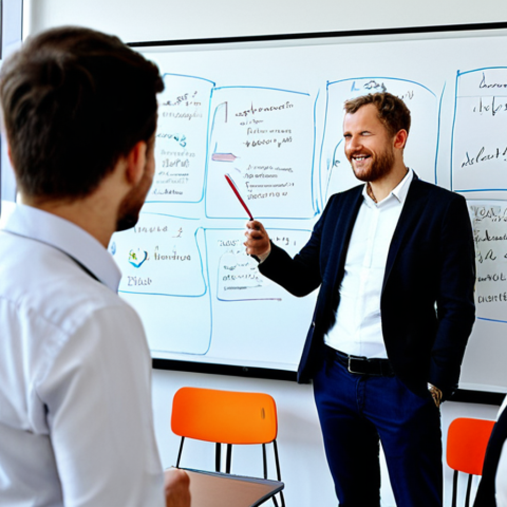 Modern Office Innovation**

"A bright, modern office in Berlin, Germany, featuring a brainstorming session with a diverse team of professionals in appropriate business attire, fully clothed, collaborating on a whiteboard filled with ideas written in German. The atmosphere is energetic and positive, with natural light streaming through large windows. Safe for work, perfect anatomy, correct proportions, professional environment, modest clothing, family-friendly, high-resolution, professional photography."

**