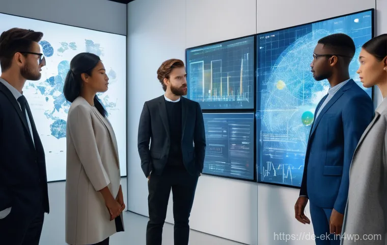 아이디어 평가 기준 설정하기 - **Prompt:** A diverse group of young adults, dressed in modern, professional but comfortable attire,...